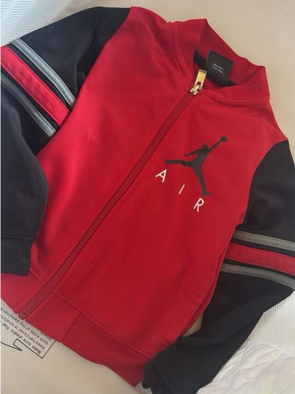 Jordan Red and Black AIR Zip-Front Puffer Jacket